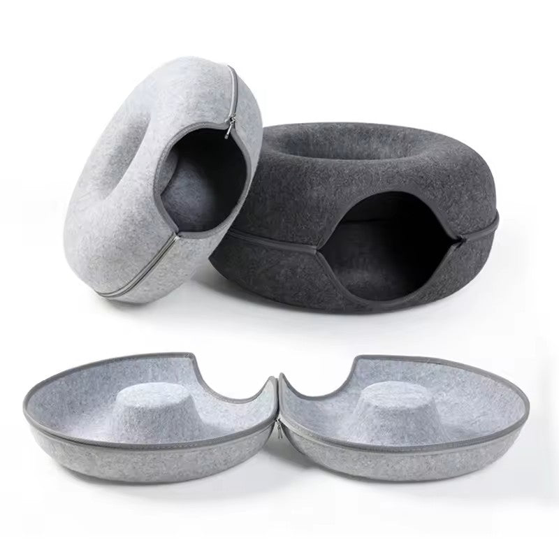 Cozy Interactive Plush Bed for Cats Hideaway Playground