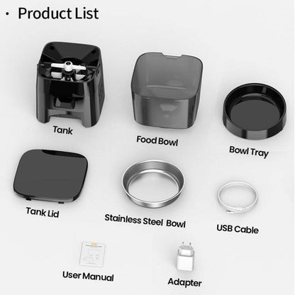 Automatic Stainless Steel Slow Feeder Bowl for Cats 2L