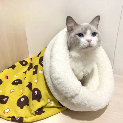 Self Warming Plush Bed for Cats Cozy Warm