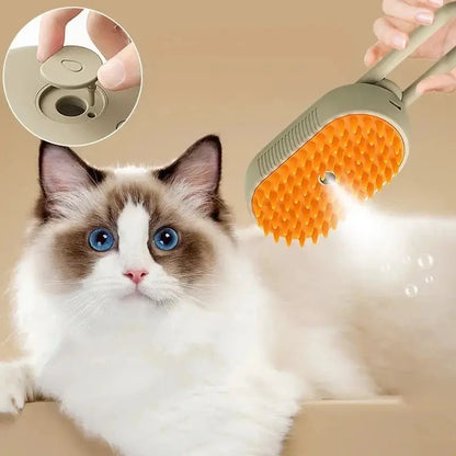 Massager for Cats Groomed Steam Brush Multifunctional 3-IN-1