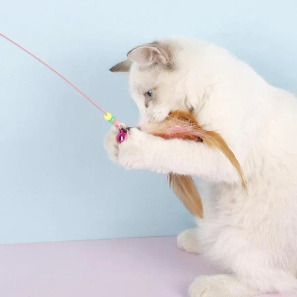Interactive Engaging Wand Teaser for Cats Restless Feather