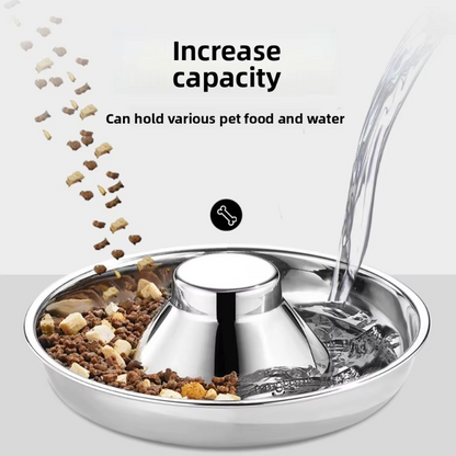 Slow Stainless Steel Feeder Bowl for Cats & Dogs