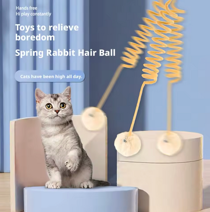 Spring Interactive Ball Toy for Cats Vertical Hunting