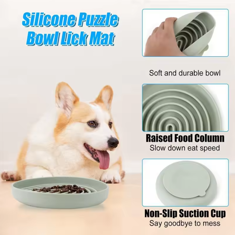 Silicone Slow Feeder Lick Mat for Cats & Dogs