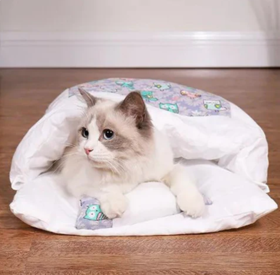 Cozy Plush Bed for Cats & Dogs Enclosed