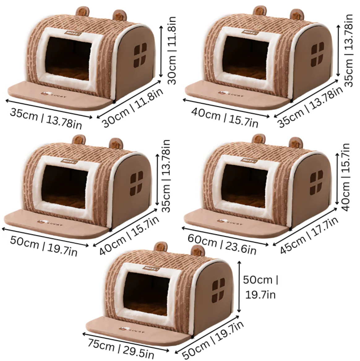 Cozy Plush Bed for Cats & Dogs Enclosed Security