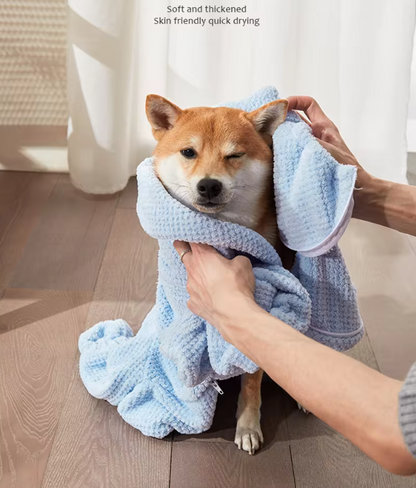 Hooded Drying Towel for Dogs Quick Nanofiber Technology