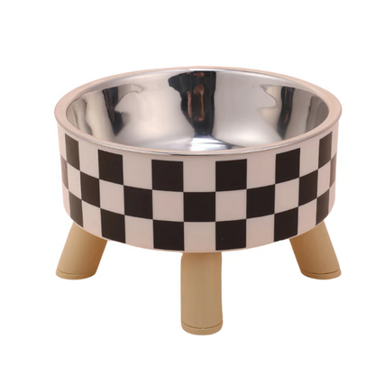 Elevated Slow Stainless Steel Feeder Bowl for Cats & Dogs