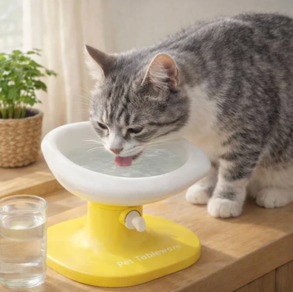 Elevated Slow Feeder Bowl for Cats & Dogs