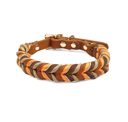 Leather Collar for Dogs Braided Style Everyday Premium