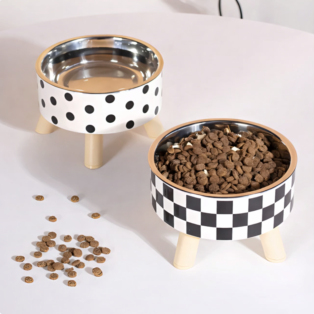 Elevated Slow Stainless Steel Feeder Bowl for Cats & Dogs