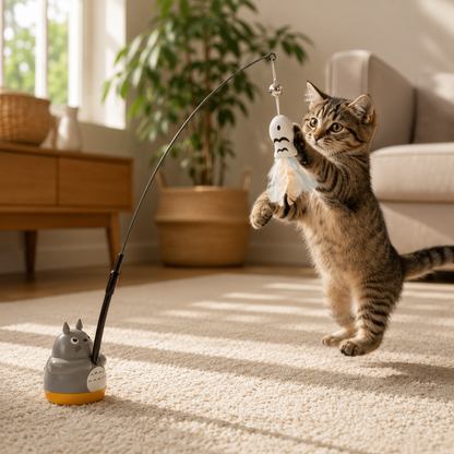 Interactive Wand Teaser for Cats Self Play Hunting