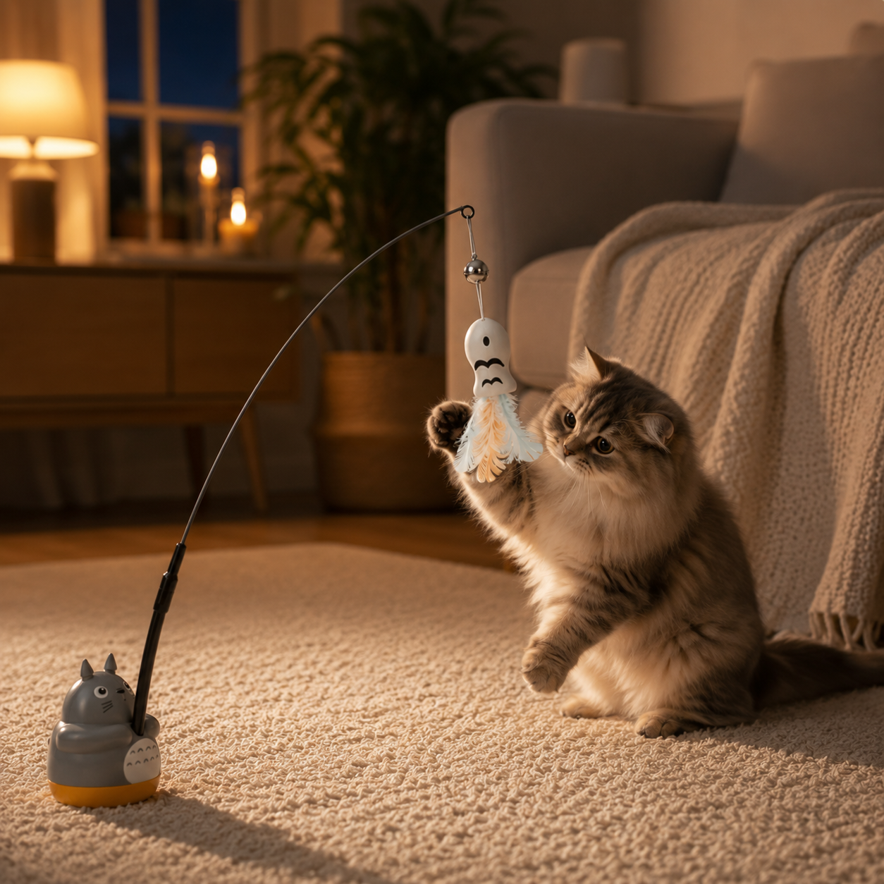 Interactive Wand Teaser for Cats Self Play Hunting