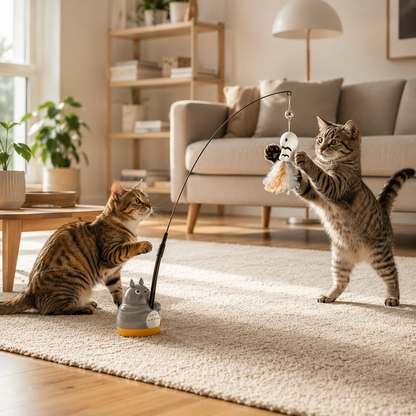 Interactive Wand Teaser for Cats Self Play Hunting