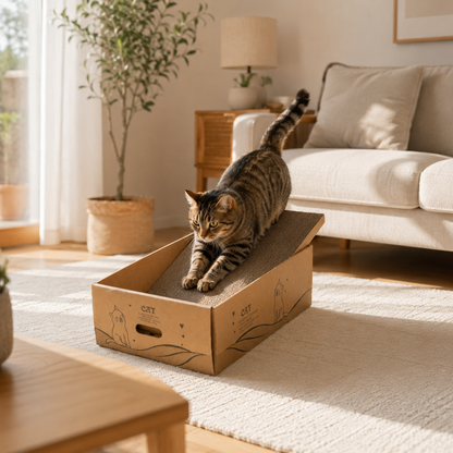 Cardboard Scratching Post for Cats Reversible Scratcher Claw
