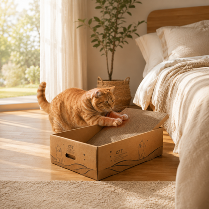 Cardboard Scratching Post for Cats Reversible Scratcher Claw