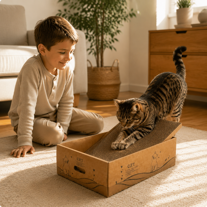 Cardboard Scratching Post for Cats Reversible Scratcher Claw