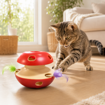 Interactive Wand Teaser for Cats Entertained Activates Natural