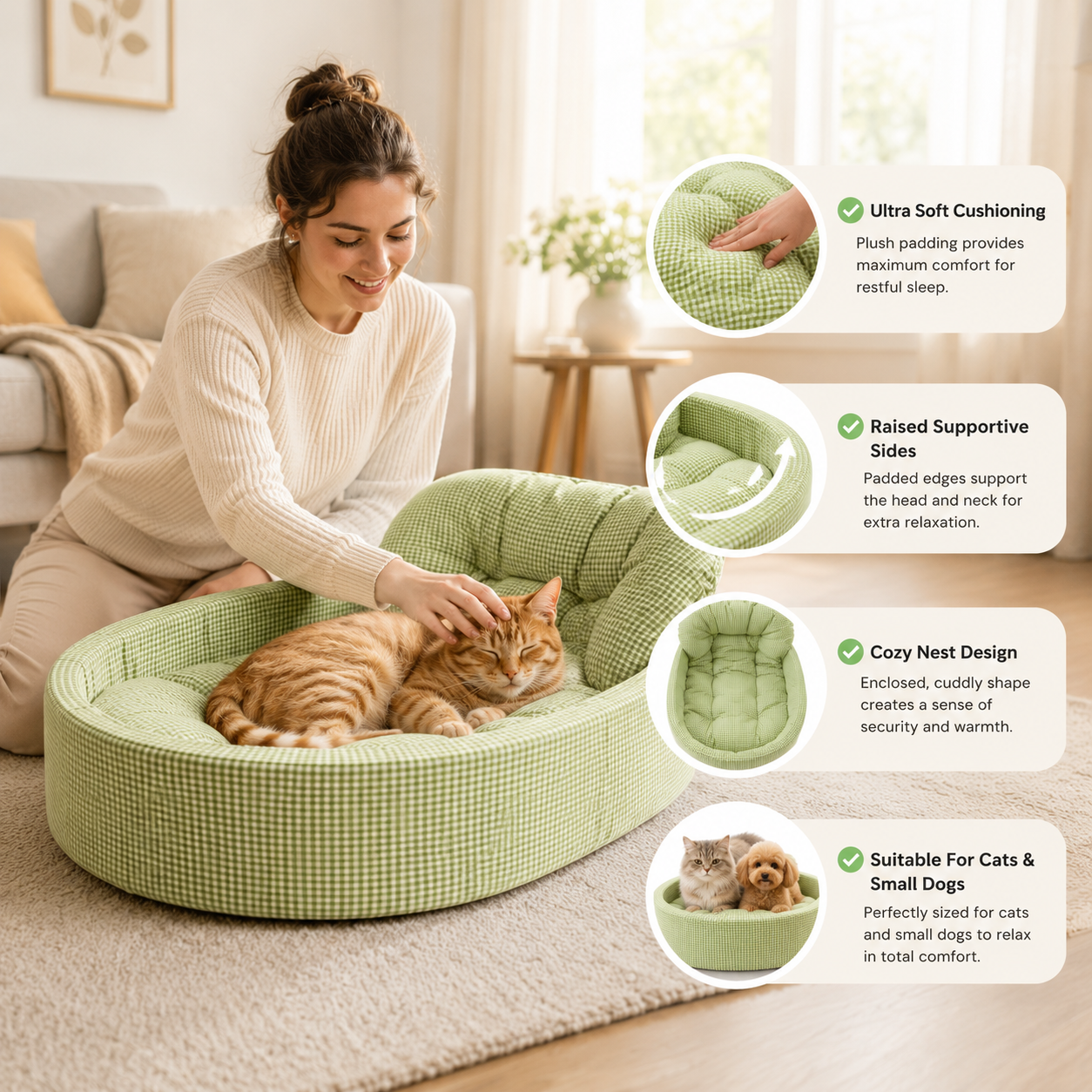 Cozy Plush Bed for Cats & Dogs Give Cosy