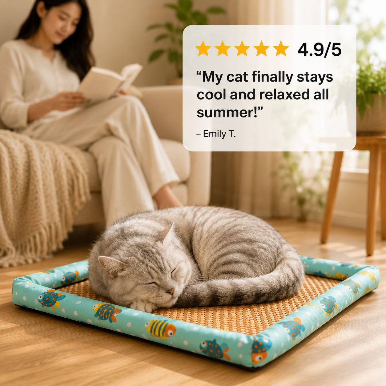 Cozy Bed for Cats & Dogs Help Cool