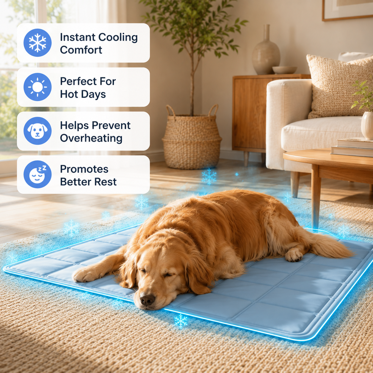 Cozy Bed for Cats & Dogs Help Cool Relaxed