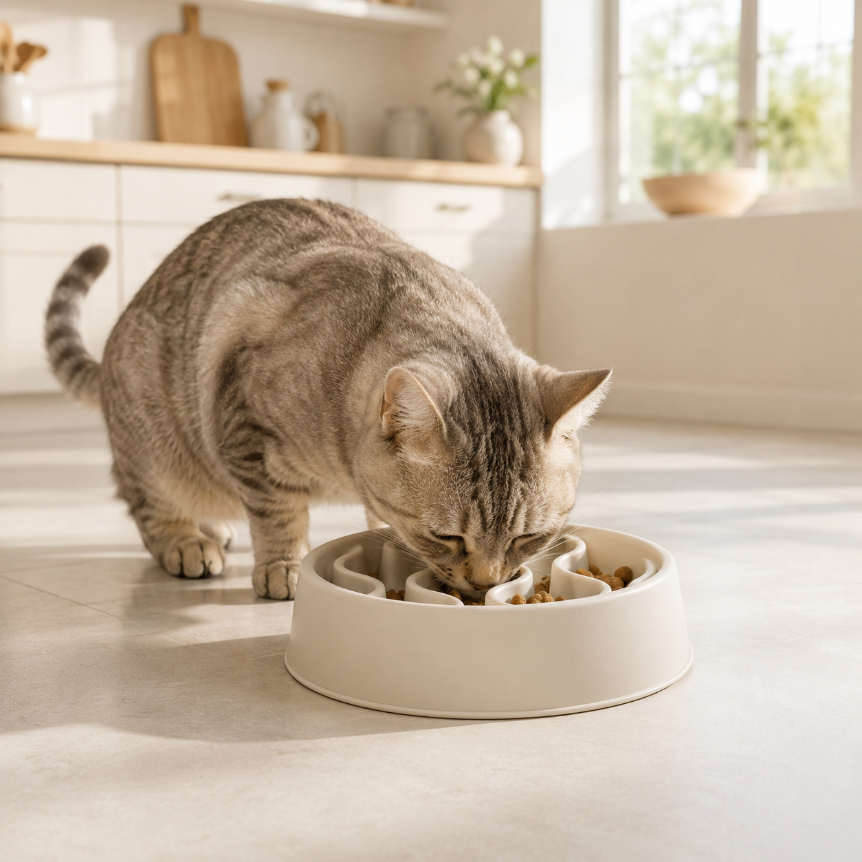 Slow Feeder Bowl for Cats Meal More Encourages