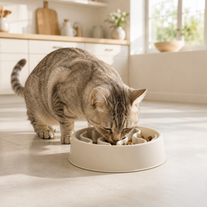 Slow Feeder Bowl for Cats Meal More Encourages