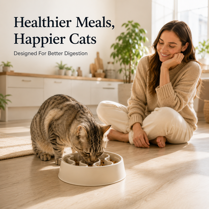 Slow Feeder Bowl for Cats Meal More Encourages