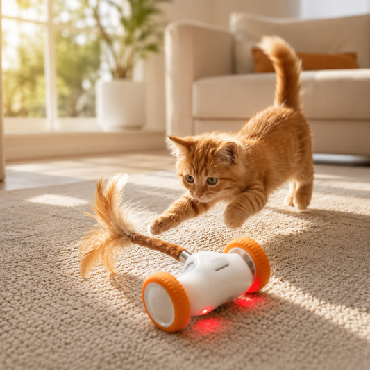 Interactive Wand Teaser for Cats Moving Hunting Entertained