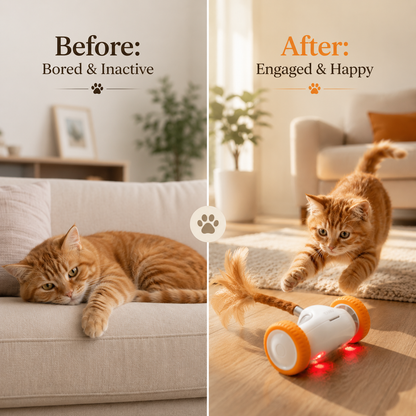 Interactive Wand Teaser for Cats Moving Hunting Entertained