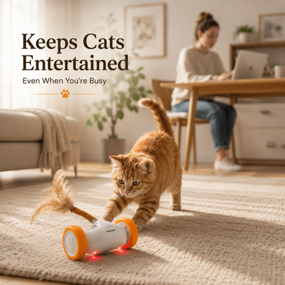 Interactive Wand Teaser for Cats Moving Hunting Entertained