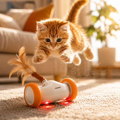 Interactive Wand Teaser for Cats Moving Hunting Entertained