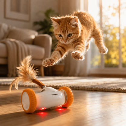 Interactive Wand Teaser for Cats Moving Hunting Entertained