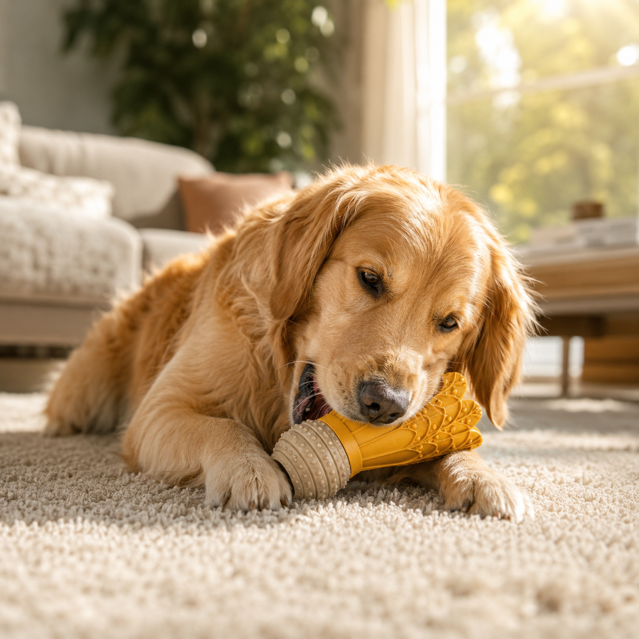 Rubber Chew Toy for Dogs Throw Tail Wagging