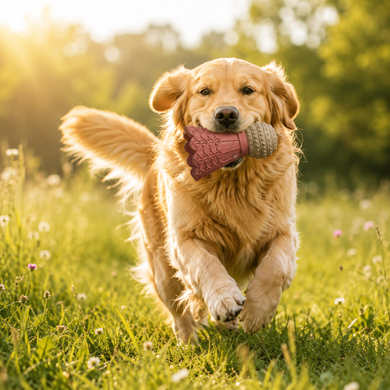Rubber Chew Toy for Dogs Throw Tail Wagging