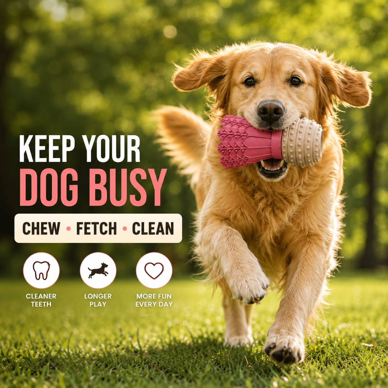 Rubber Chew Toy for Dogs Throw Tail Wagging