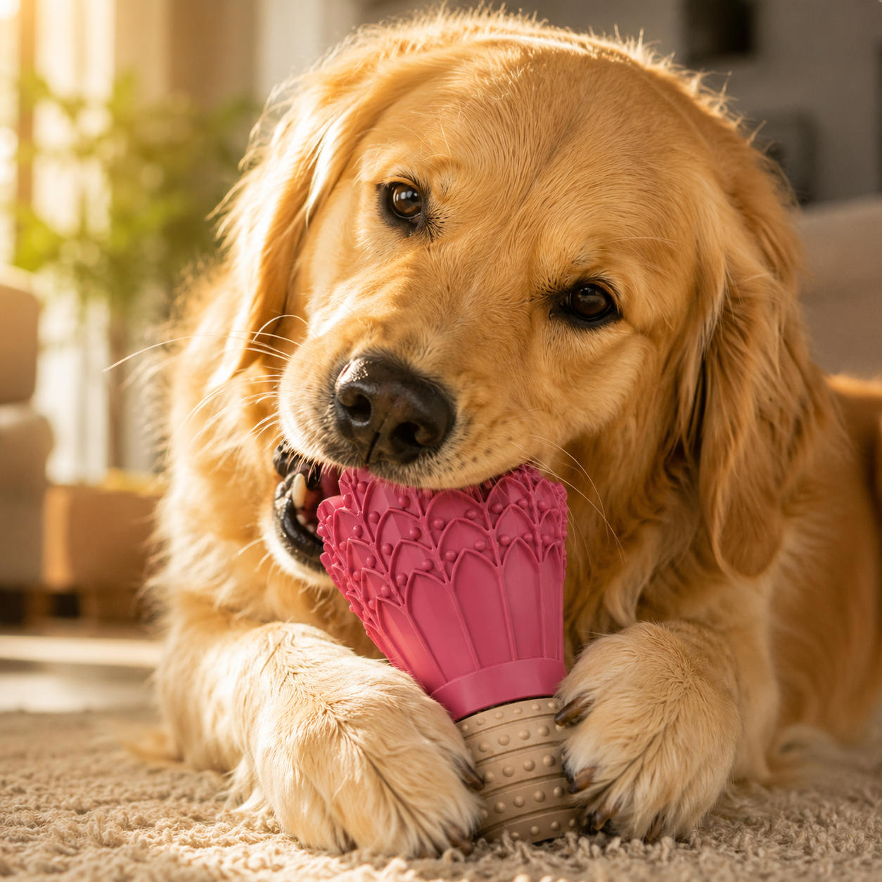Rubber Chew Toy for Dogs Throw Tail Wagging