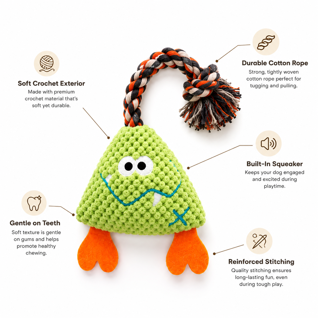 Plush Chew Toy for Dogs Soft Squeaky Premium