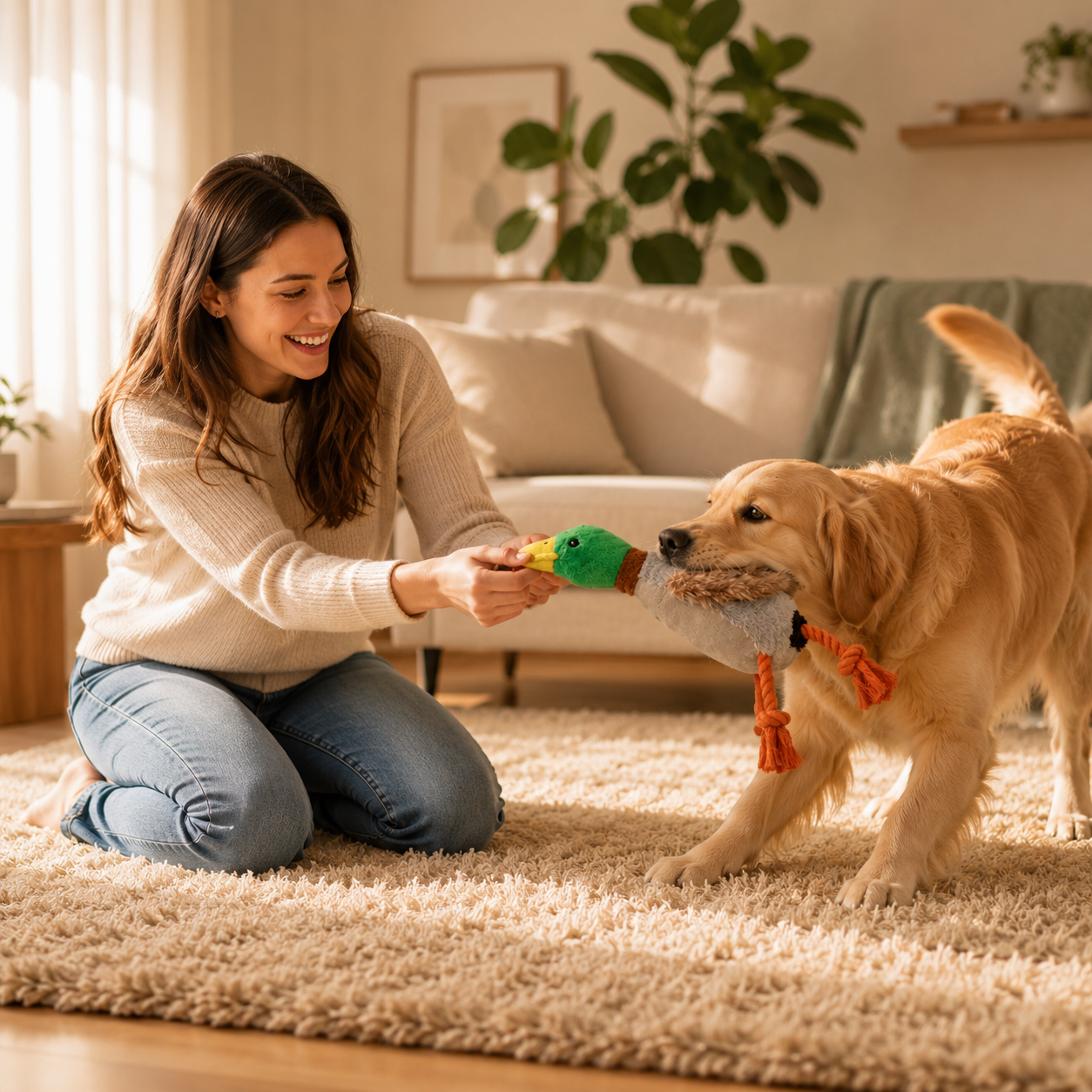 Plush Chew Toy for Dogs Soft Squeaky Premium Model