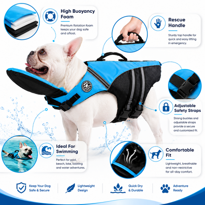 Life Jacket for Dogs Water Adventure Safe Stress