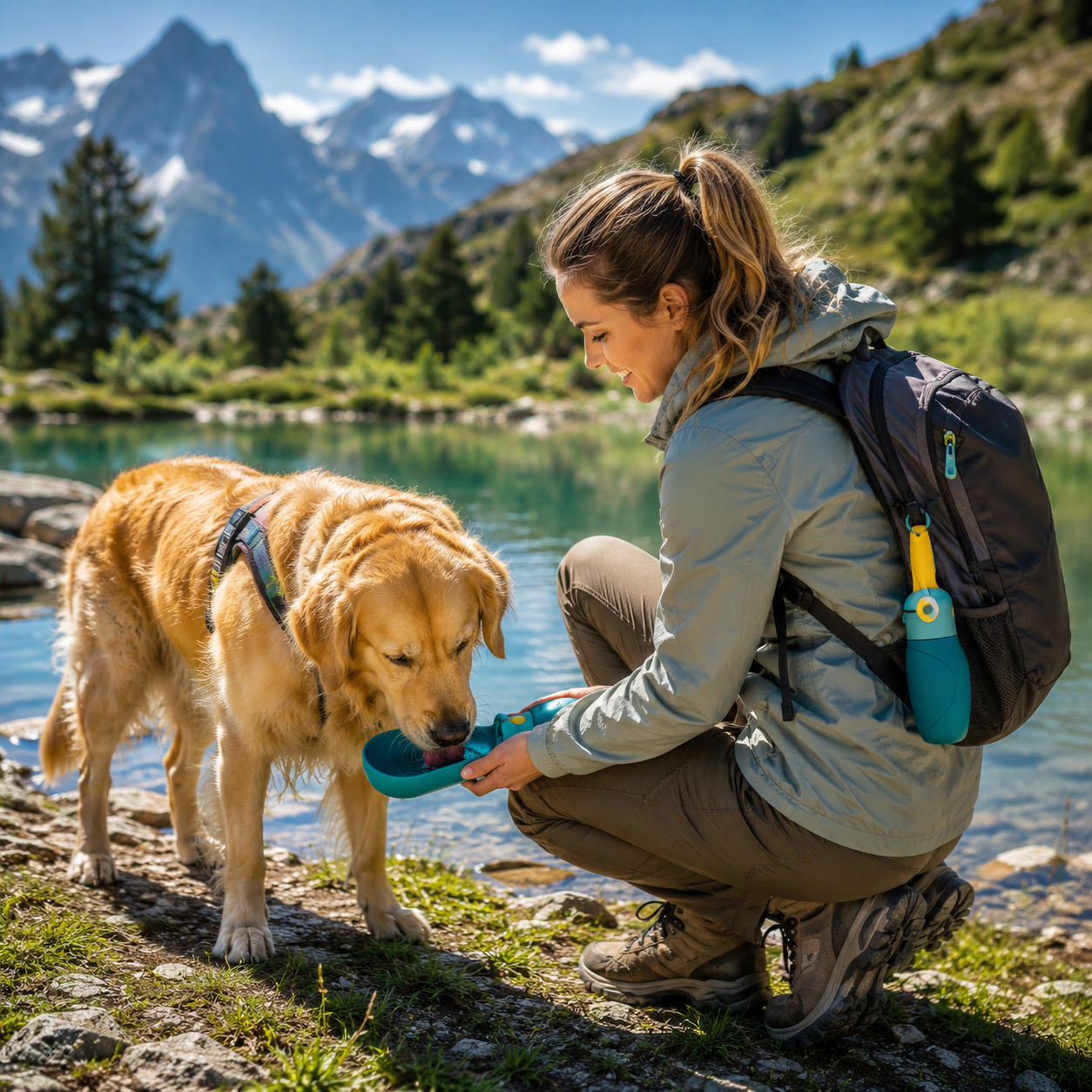 Water Fountain for Dogs Refreshed Wherever Hand Dispensing