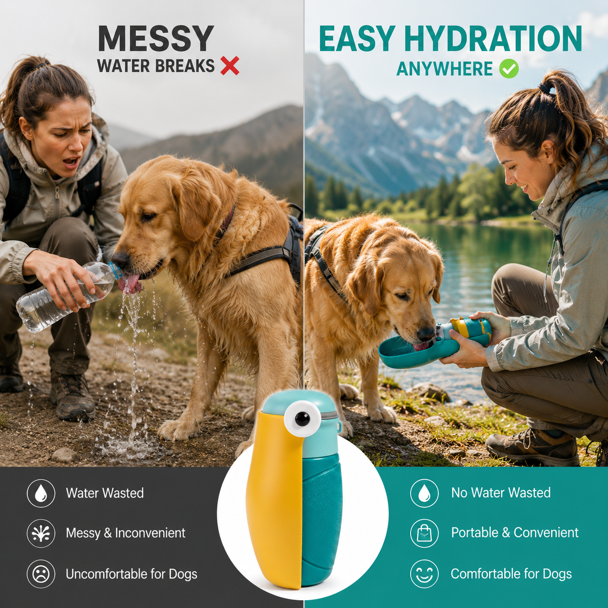 Water Fountain for Dogs Refreshed Wherever Hand Dispensing