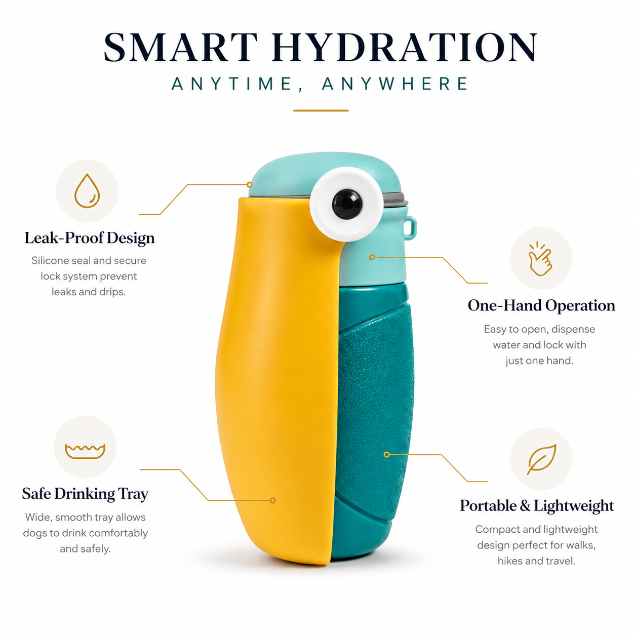 Water Fountain for Dogs Refreshed Wherever Hand Dispensing