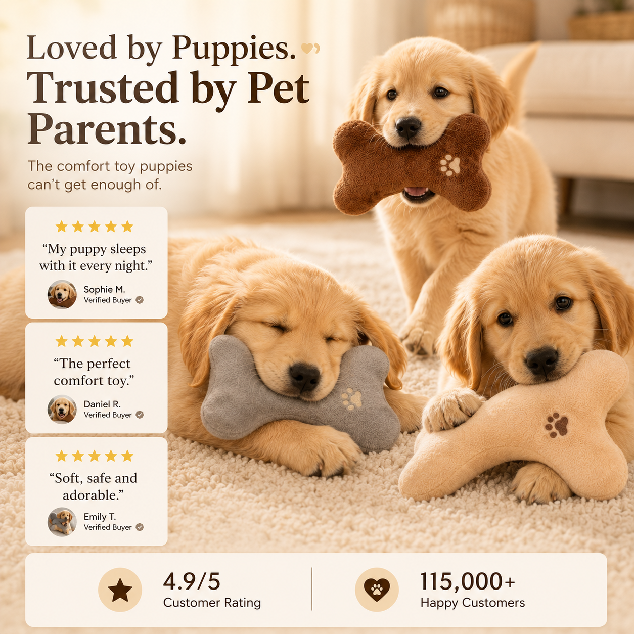 Plush Toy for Cats & Dogs Companion Relaxing