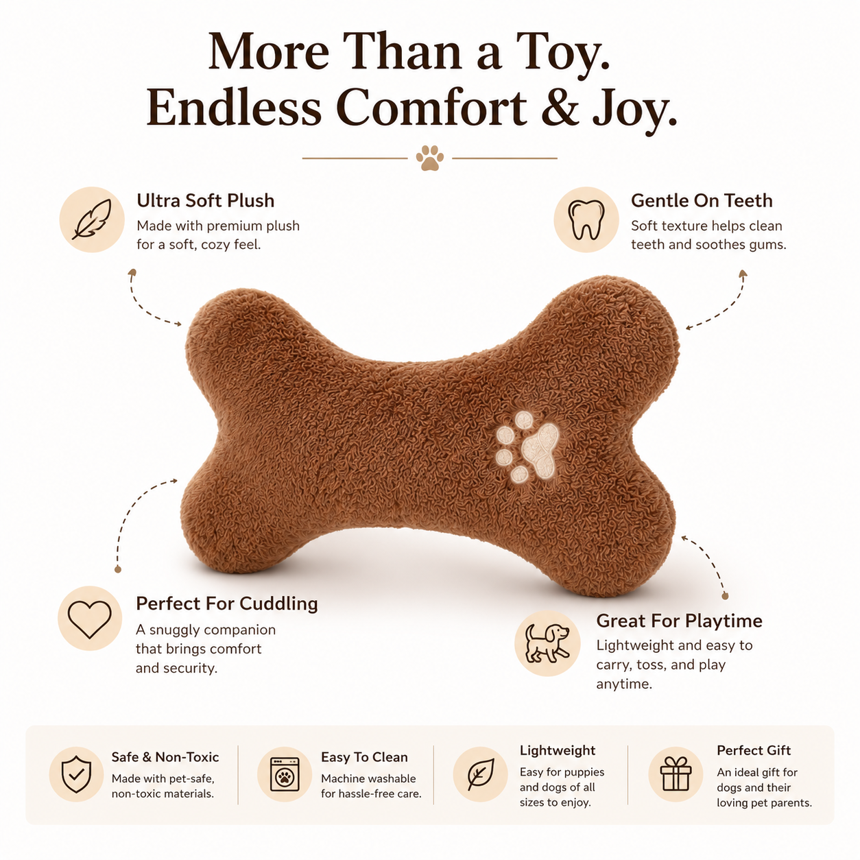 Plush Toy for Cats & Dogs Companion Relaxing