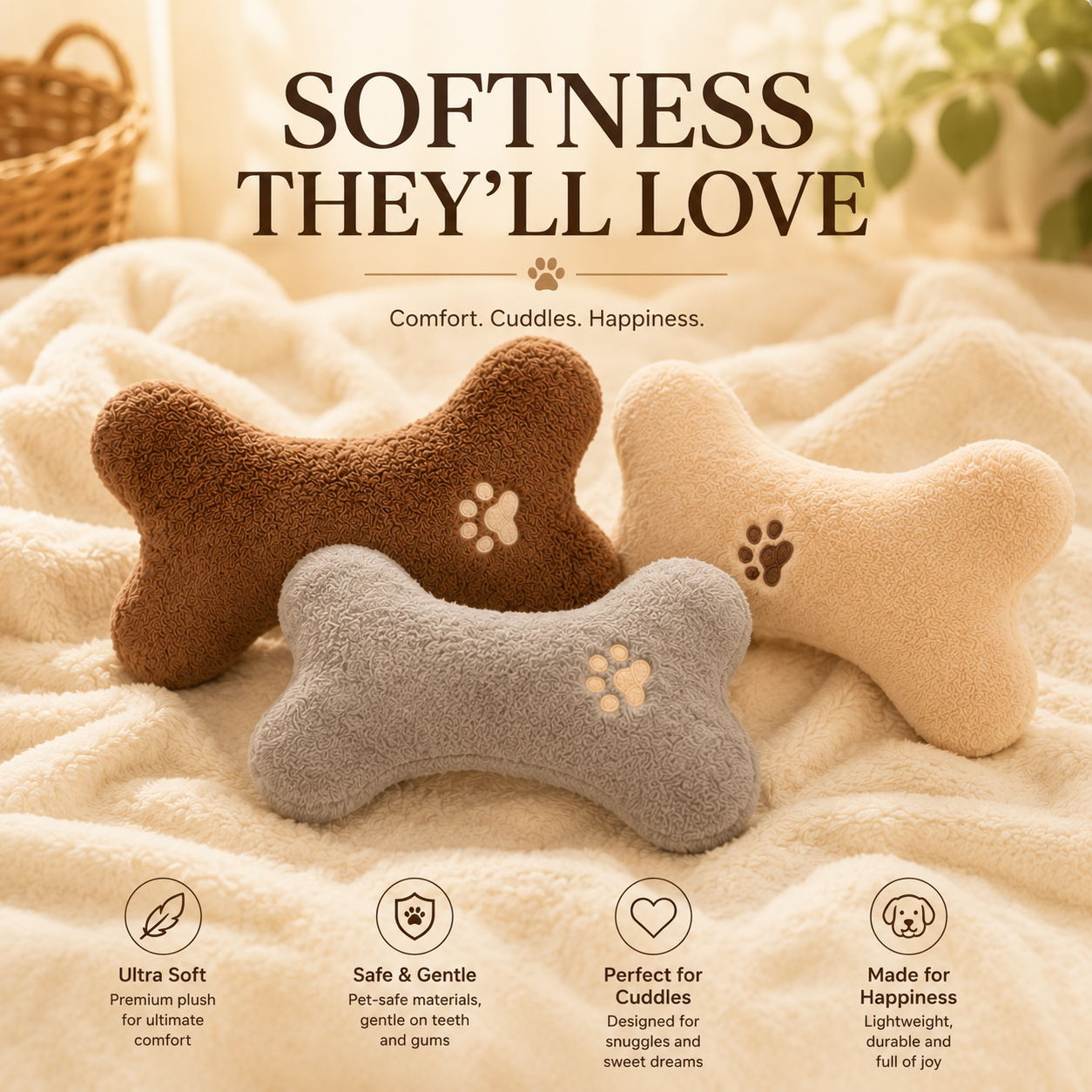 Plush Toy for Cats & Dogs Companion Relaxing