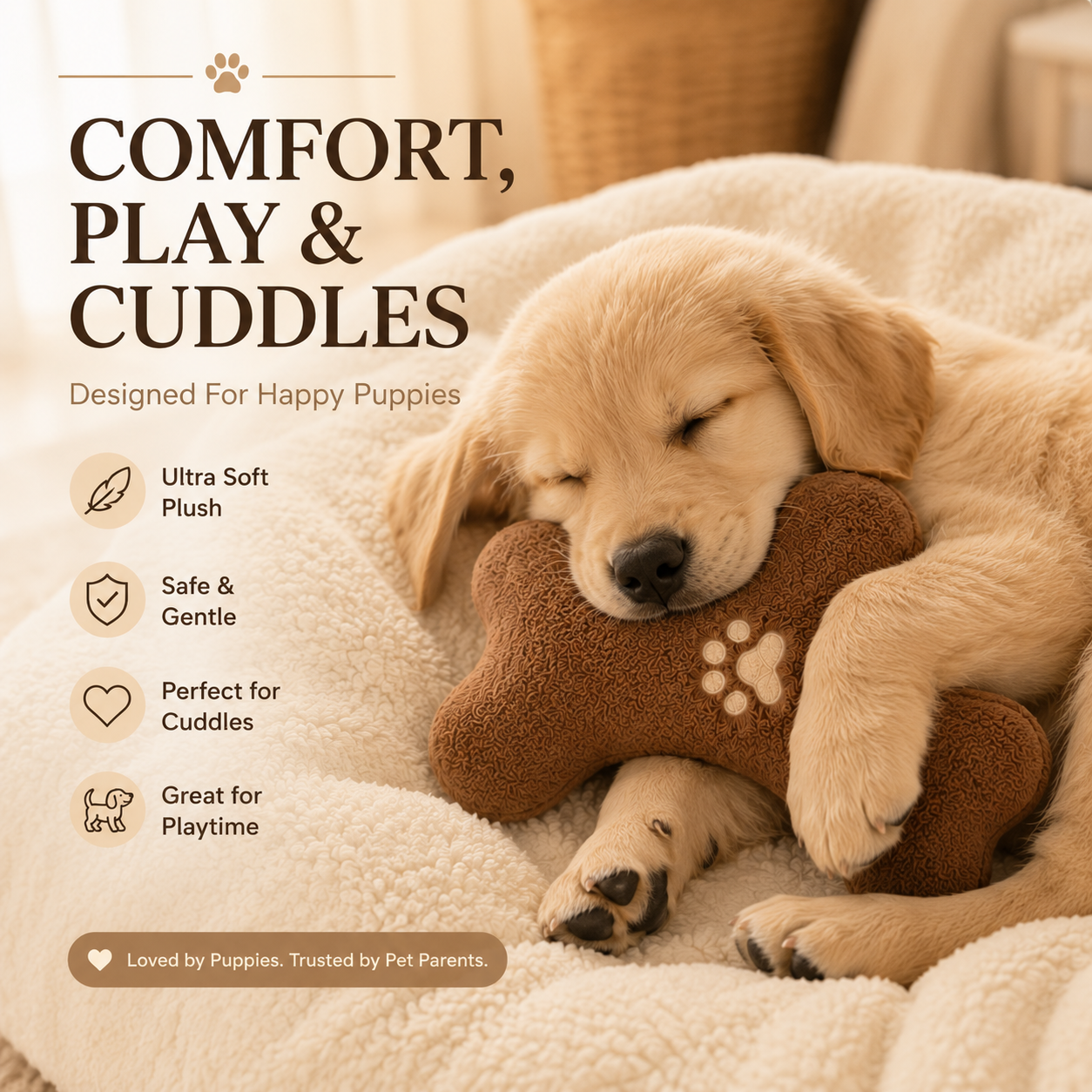 Plush Toy for Cats & Dogs Companion Relaxing