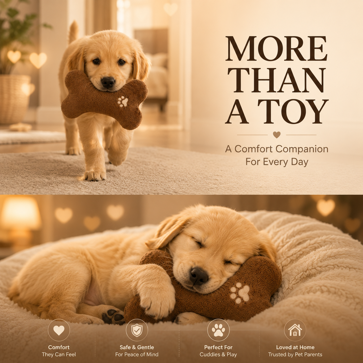 Plush Toy for Cats & Dogs Companion Relaxing