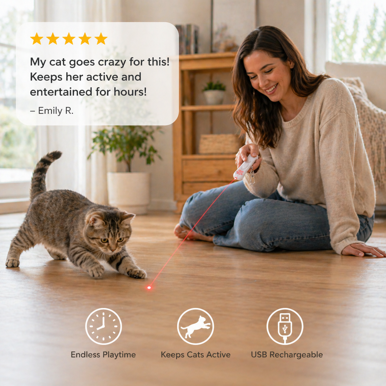 Automatic Laser Pointer Toy for Cats Play Everyday