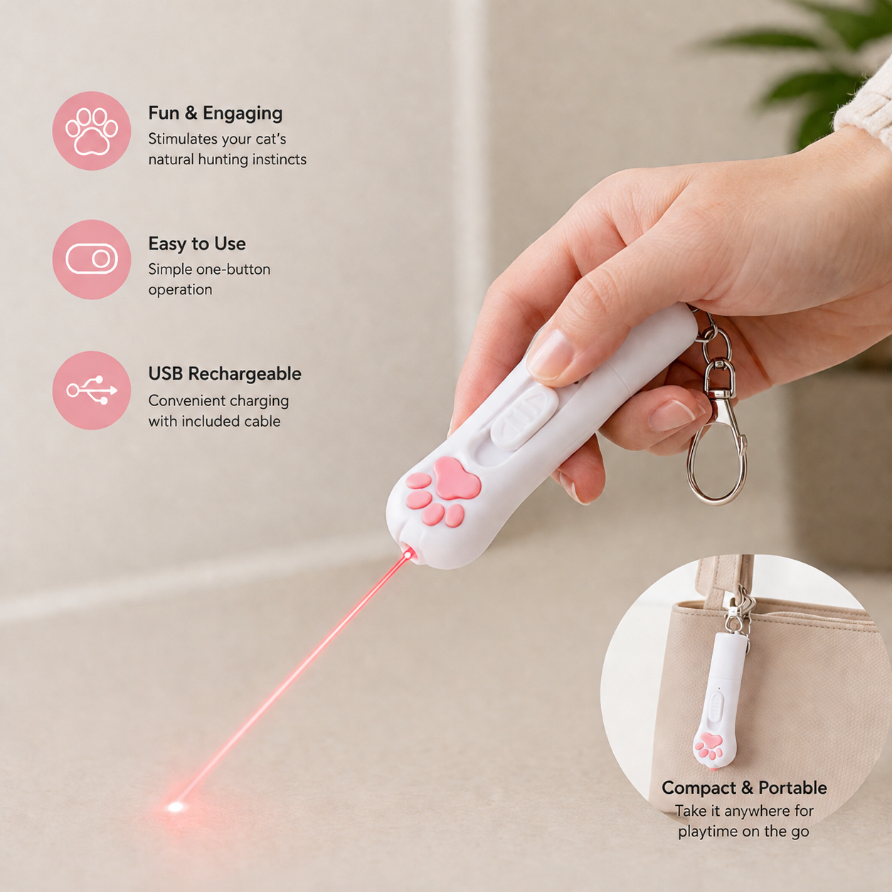 Automatic Laser Pointer Toy for Cats Play Everyday